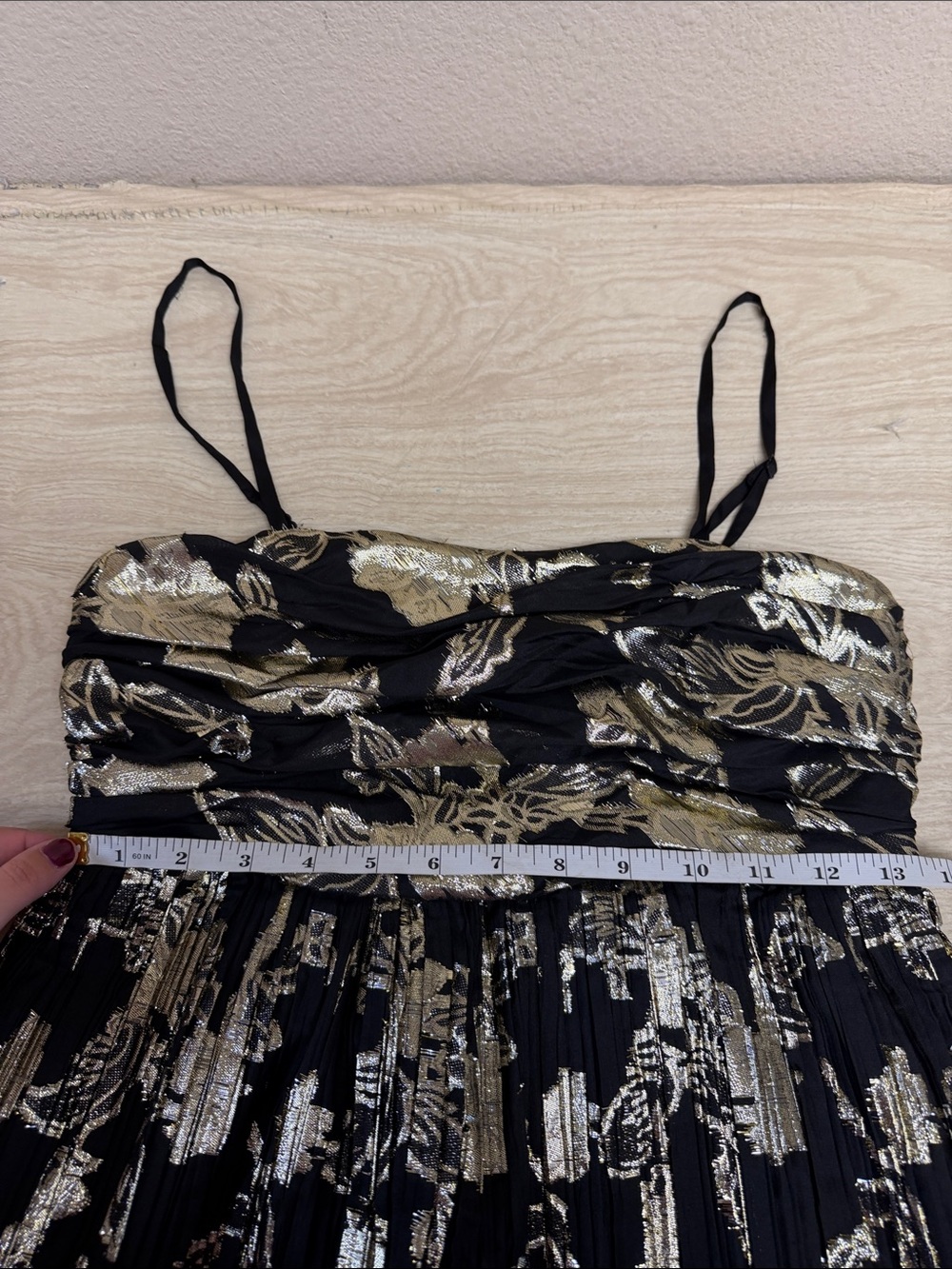 HUTCH MABEL FOIL PLEATED JUMPSUIT - XS - Picture 3 of 8